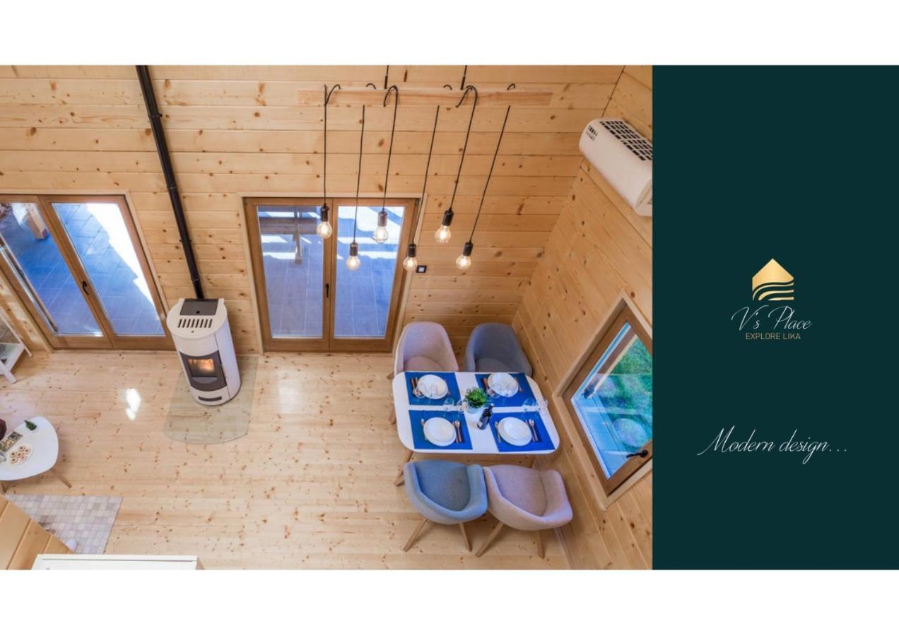 V'S Place - Wooden House With Heated Pool And Outdoor Sauna Otočac Екстериор снимка