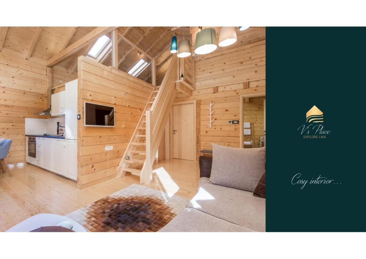 V'S Place - Wooden House With Heated Pool And Outdoor Sauna Otočac Екстериор снимка